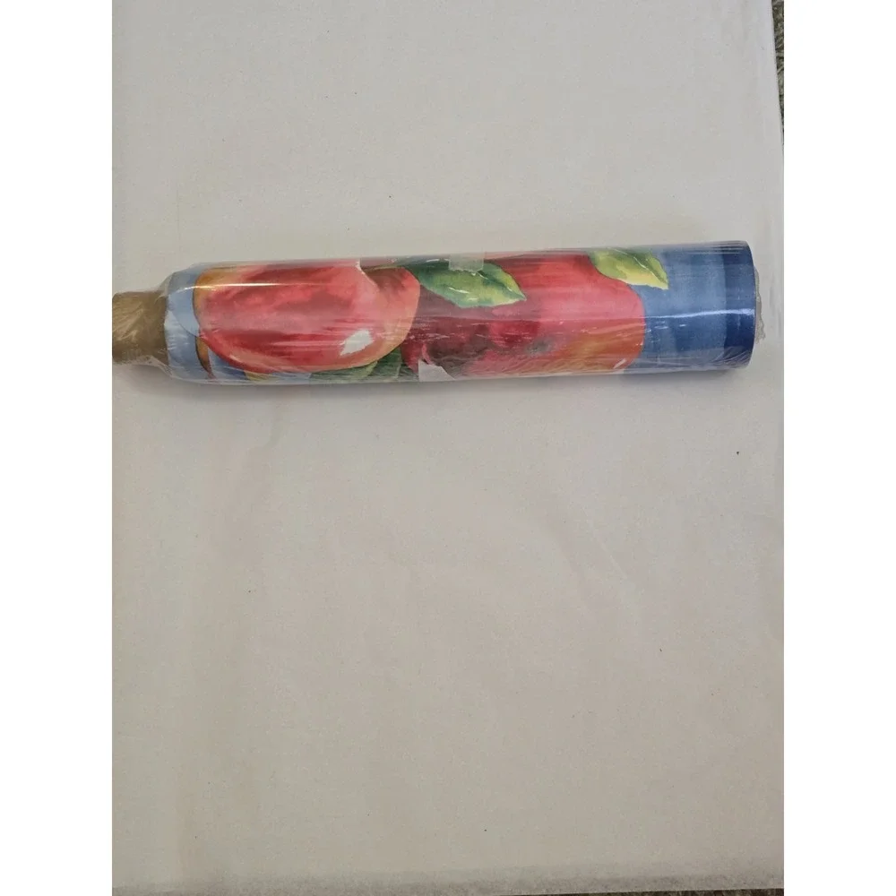 Vintage Laser Cut Apples and Pears / Fruit on Blue Wallpaper Border KE30051B